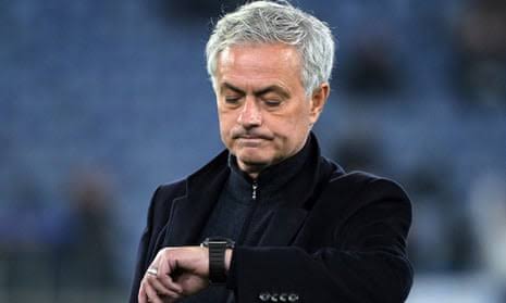 Jose Mourinho on the sidelines, gesturing during a match