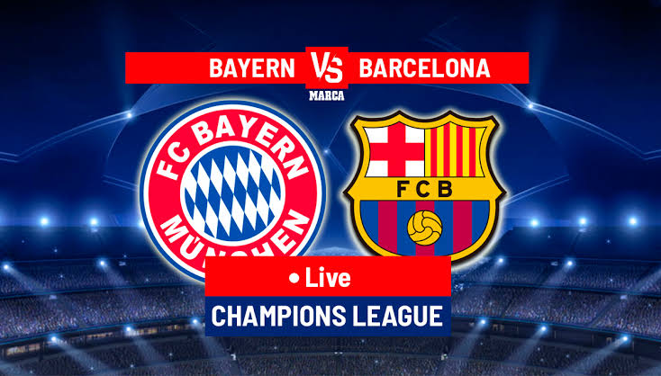 Barcelona and Bayern Munich players in action during a thrilling Champions League encounter